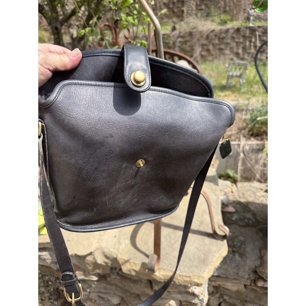 Coach Vintage Nottingham British Binocular Crossbody Bag Black Leather USA - Picture 15 of 16